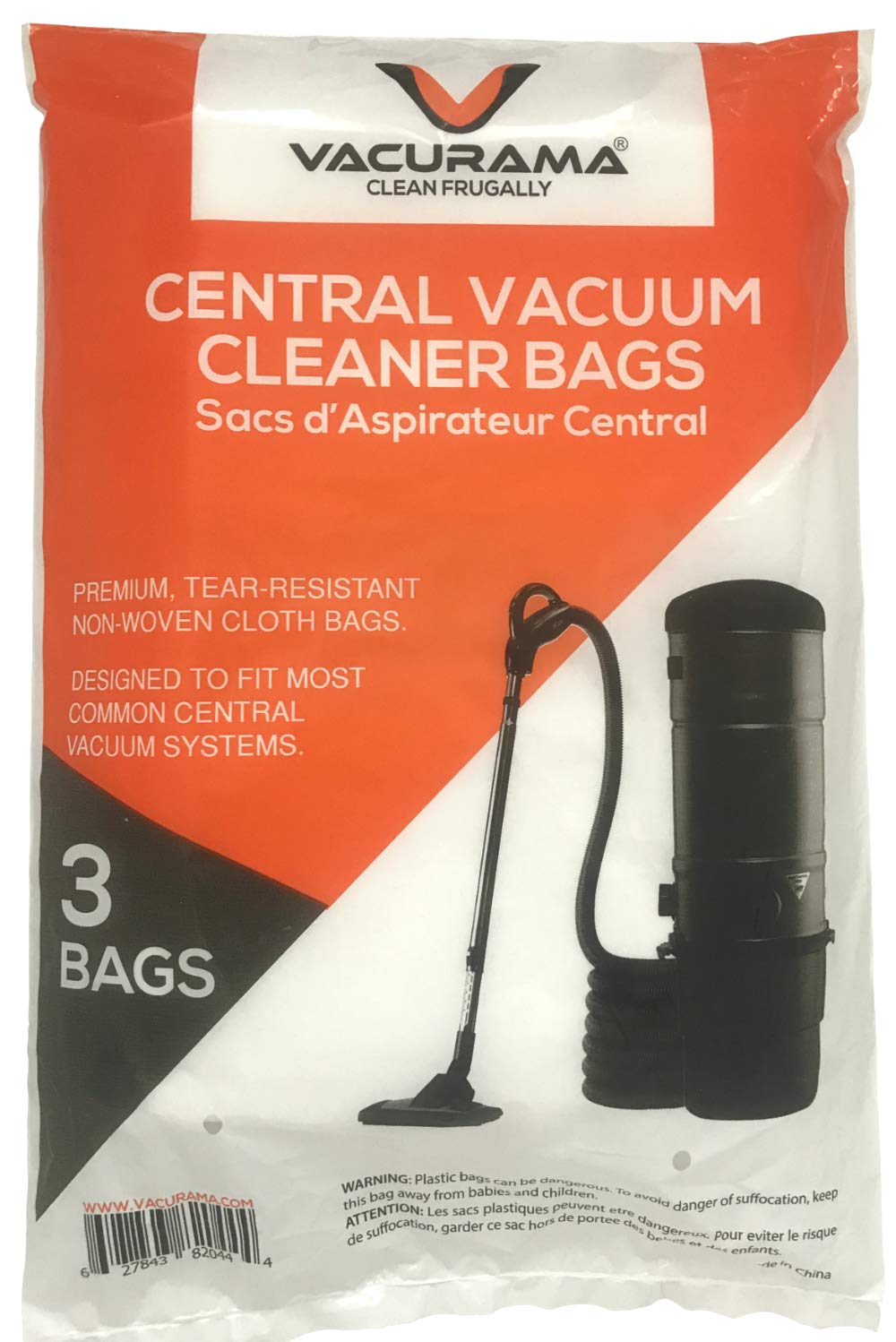 Central Vacuum Bags, Universal Fit, Type CV1