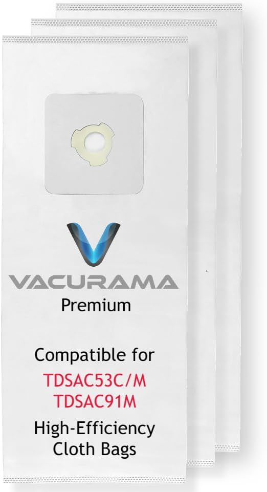 Premium Central Vacuum Bags Compatible for CycloVac TDSAC53C, MVac TDSAC53M & TDSAC91M Central Vac Systems. High Efficiency, Tear-Resistant, 3-Notch Opening, 4.5 Gallon. (3 Bags)