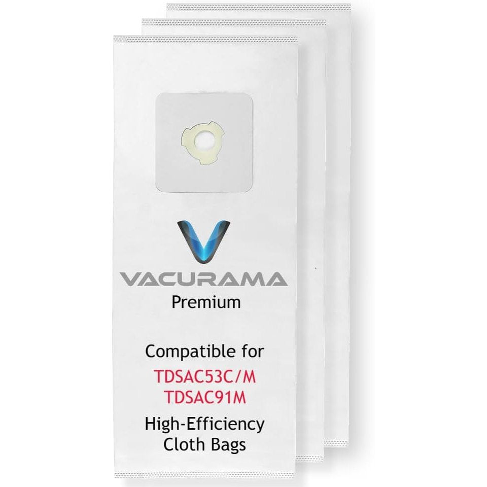 Premium Central Vacuum Bags Compatible for CycloVac TDSAC53C, MVac TDSAC53M & TDSAC91M Central Vac Systems. High Efficiency, Tear-Resistant, 3-Notch Opening, 4.5 Gallon. (3 Bags)