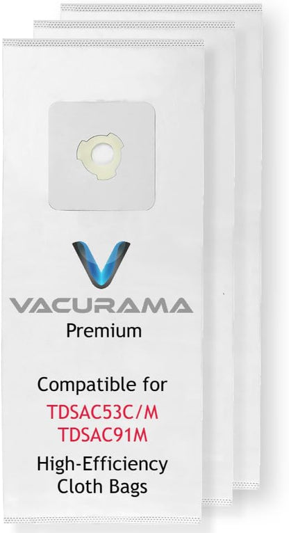 Premium Central Vacuum Bags Compatible for CycloVac TDSAC53C, MVac TDSAC53M & TDSAC91M Central Vac Systems. High Efficiency, Tear-Resistant, 3-Notch Opening, 4.5 Gallon. (3 Bags)