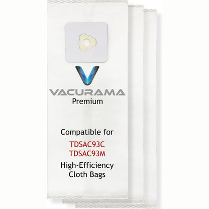 Premium Central Vacuum Bags Compatible for CycloVac TDSAC93C, MVac TDSAC93M & the Solution 800 Central Vac Systems. High Efficiency, Tear-Resistant, 3-Notch Opening, 5 Gallon. (3 Bags)