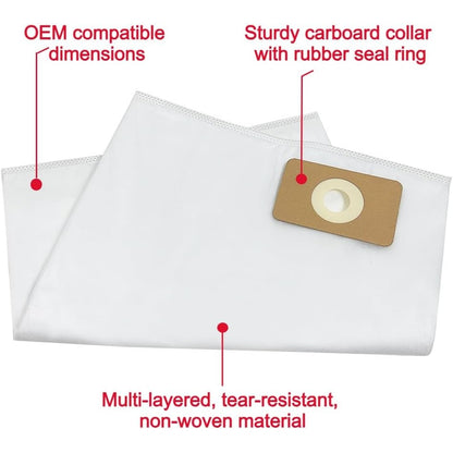 Premium Central Vacuum Bags Compatible for OVO 22.5L/5.81 Gal. OVO-700ST-35H, Filtre 186, Nadair, Husky Storm, Eclipse, Equinox, Pro, Titan and Other Central Vac Systems (3 Bags)