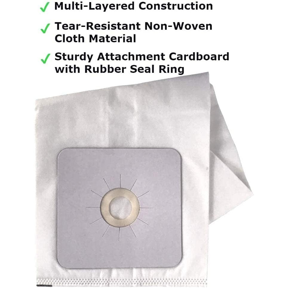 Premium Central Vacuum Bags - Compatible for NuTone 391, Beam, Cana-Vac, Electrolux, Kenmore 50601, Allerex, Titan, Broan, Eureka, Hoover, Nilfisk and Other. Multi-Layered HEPA Cloth - 3-Pack