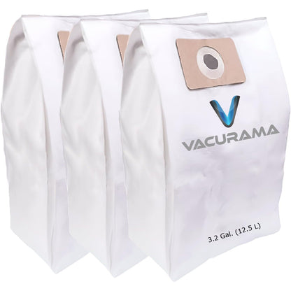 Premium Compatible OVO & Nadair Central Vacuum Bags 12.5L / 3.2 Gal. Triple Layer, Non-Woven HEPA Cloth Filtration Material - Pack of 3