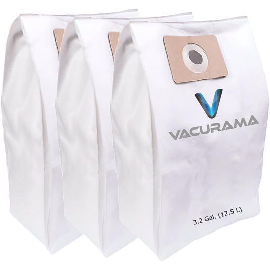 Premium Compatible OVO & Nadair Central Vacuum Bags 12.5L / 3.2 Gal. Triple Layer, Non-Woven HEPA Cloth Filtration Material - Pack of 3