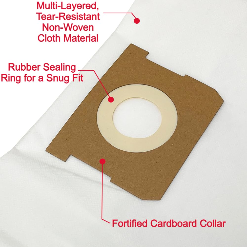 Premium Cloth Shop Vacuum Bags, 6-10 Gallon. Compatible for DEWALT DXVA19-4101, DXVA19-4111, DXV06P DXV09P DXV09PA DXV10P DXV10PL DXV10S DXV10SA DXV10SB, Tear-Resistant, Non-Woven Cloth