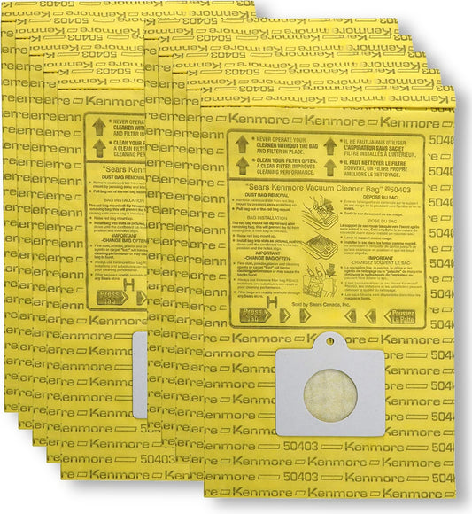 Vacuum Bags Compatible for Kenmore 20-50403 - Quality Replacement for Sears 50403 OEM Canister Bags (20 Bags)