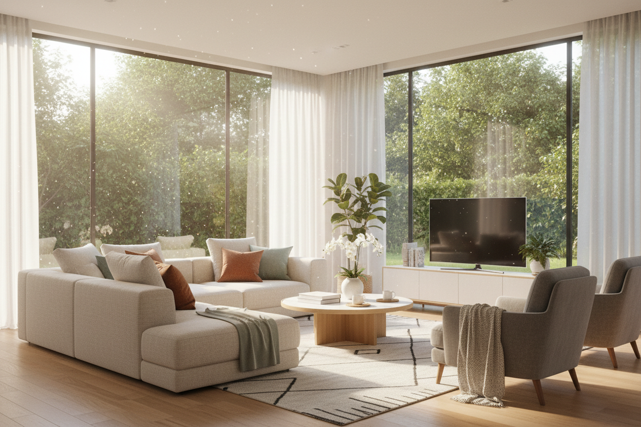 image of a sunlit living room
